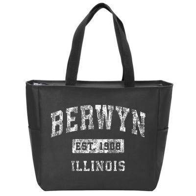 Berwyn Illinois Il Vintage Established Sports Design Zip Tote Bag