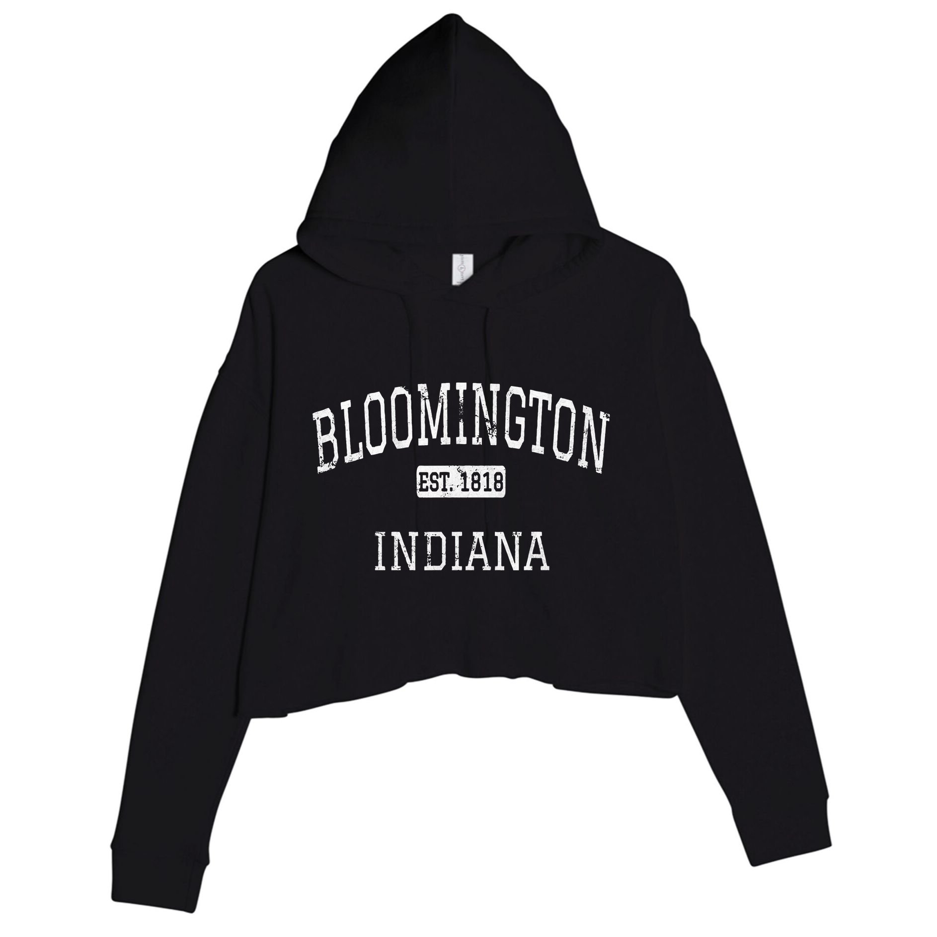 Bloomington Indiana In Vintage Crop Fleece Hoodie