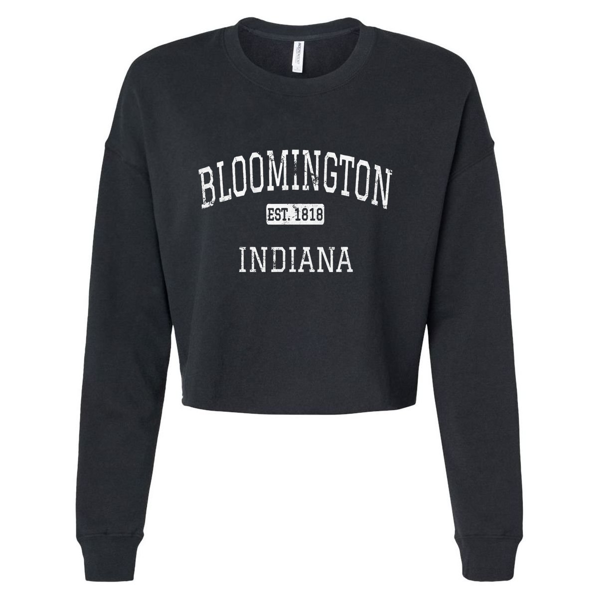 Bloomington Indiana In Vintage Cropped Pullover Crew