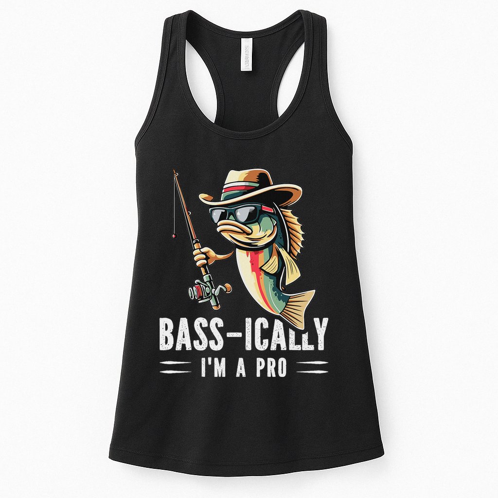 Bass Ically IM A Pro Bass Fishing Apparel For Womens Tank Top