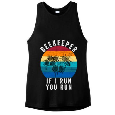 Beekeeper If I Run You Run Honeybees Apiculture Bee Keeper Beekeeping Bee Lovers Ladies PosiCharge Tri-Blend Wicking Tank