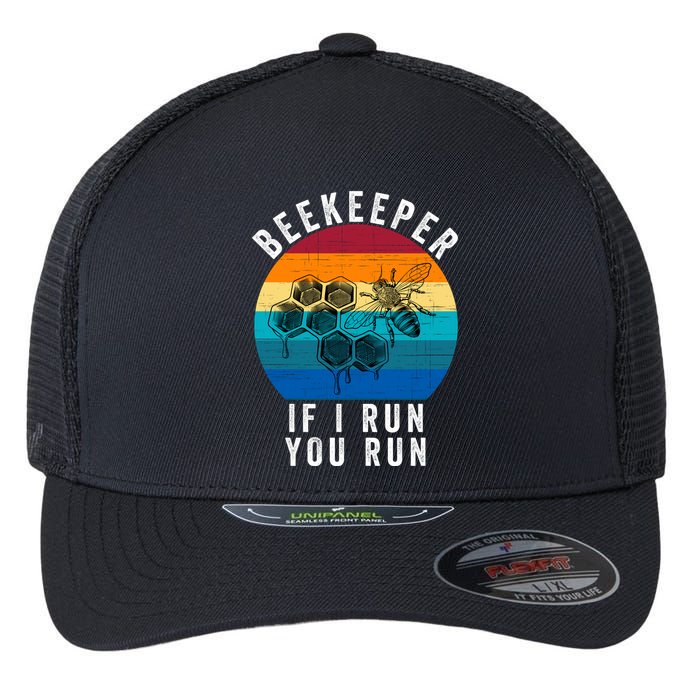 Beekeeper If I Run You Run Honeybees Apiculture Bee Keeper Beekeeping Bee Lovers Flexfit Unipanel Trucker Cap