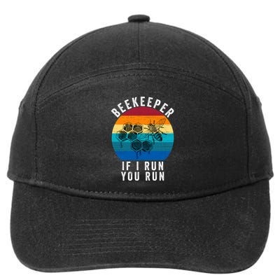 Beekeeper If I Run You Run Honeybees Apiculture Bee Keeper Beekeeping Bee Lovers 7-Panel Snapback Hat