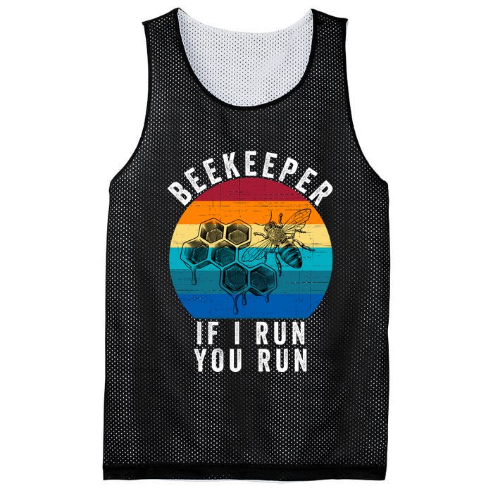 Beekeeper If I Run You Run Honeybees Apiculture Bee Keeper Beekeeping Bee Lovers Mesh Reversible Basketball Jersey Tank