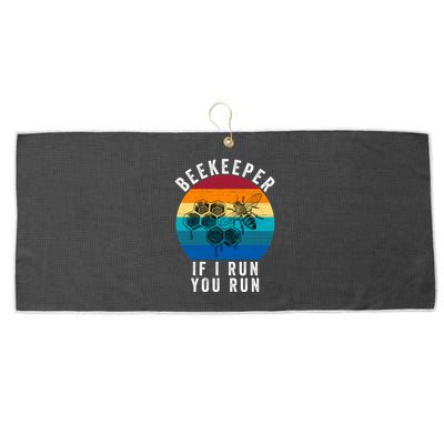 Beekeeper If I Run You Run Honeybees Apiculture Bee Keeper Beekeeping Bee Lovers Large Microfiber Waffle Golf Towel