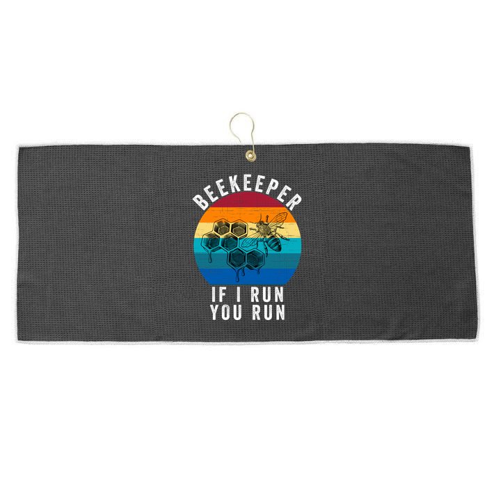 Beekeeper If I Run You Run Honeybees Apiculture Bee Keeper Beekeeping Bee Lovers Large Microfiber Waffle Golf Towel
