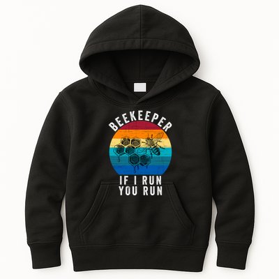 Beekeeper If I Run You Run Honeybees Apiculture Bee Keeper Beekeeping Bee Lovers Kids Hoodie