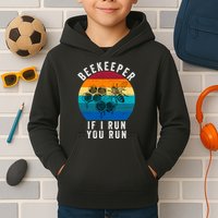 Beekeeper If I Run You Run Honeybees Apiculture Bee Keeper Beekeeping Bee Lovers Kids Hoodie
