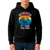 Beekeeper If I Run You Run Honeybees Apiculture Bee Keeper Beekeeping Bee Lovers Kids Hoodie