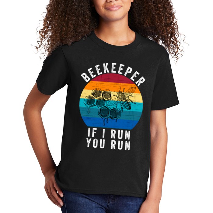 Beekeeper If I Run You Run Honeybees Apiculture Bee Keeper Beekeeping Bee Lovers Kids T-Shirt