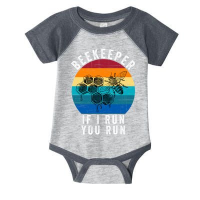 Beekeeper If I Run You Run Honeybees Apiculture Bee Keeper Beekeeping Bee Lovers Infant Baby Jersey Bodysuit