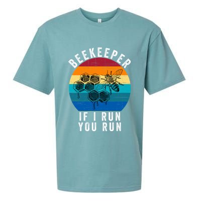Beekeeper If I Run You Run Honeybees Apiculture Bee Keeper Beekeeping Bee Lovers Sueded Cloud Jersey T-Shirt