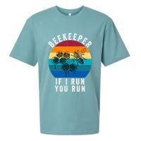 Beekeeper If I Run You Run Honeybees Apiculture Bee Keeper Beekeeping Bee Lovers Sueded Cloud Jersey T-Shirt