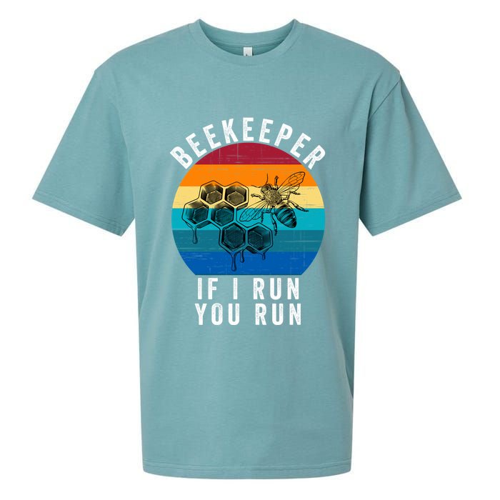 Beekeeper If I Run You Run Honeybees Apiculture Bee Keeper Beekeeping Bee Lovers Sueded Cloud Jersey T-Shirt
