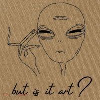 But Is It Art? Funny Smoking Alien Cotton Canvas Backpack