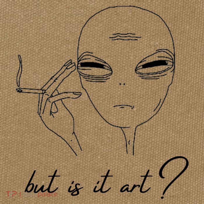 But Is It Art? Funny Smoking Alien Cotton Canvas Backpack