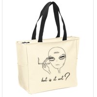 But Is It Art? Funny Smoking Alien Zip Tote Bag