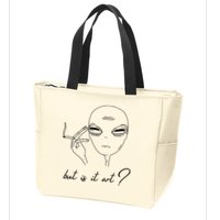 But Is It Art? Funny Smoking Alien Zip Tote Bag