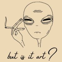 But Is It Art? Funny Smoking Alien Zip Tote Bag