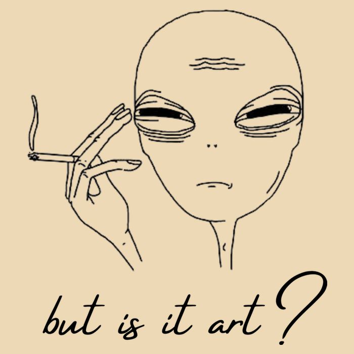 But Is It Art? Funny Smoking Alien Zip Tote Bag