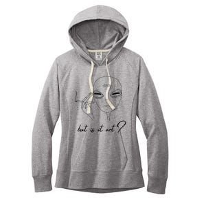 But Is It Art? Funny Smoking Alien Women's Fleece Hoodie