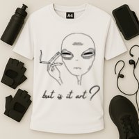 But Is It Art? Funny Smoking Alien Cooling Performance Crew T-Shirt