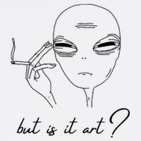 But Is It Art? Funny Smoking Alien Cooling Performance Crew T-Shirt