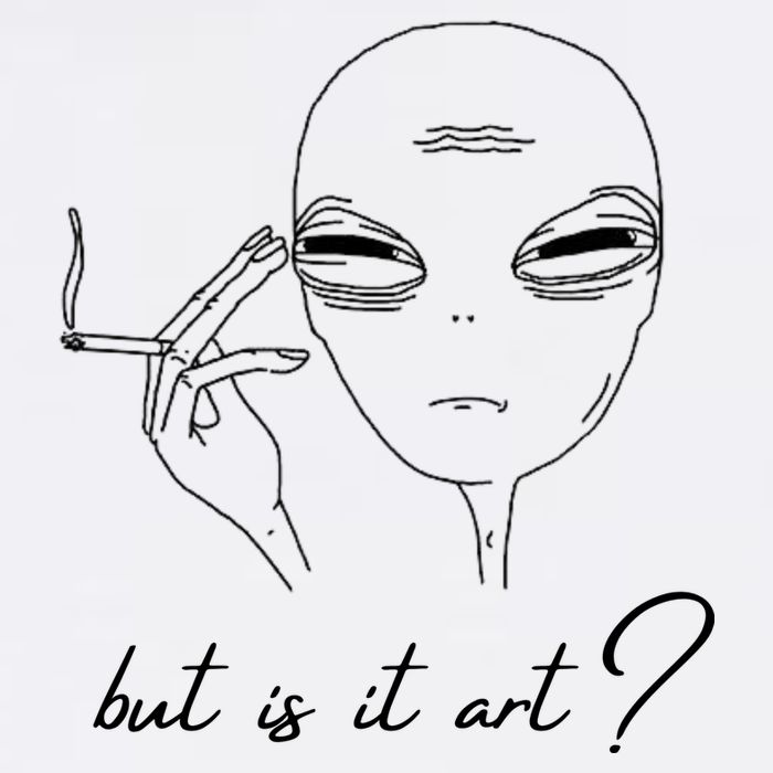 But Is It Art? Funny Smoking Alien Cooling Performance Crew T-Shirt