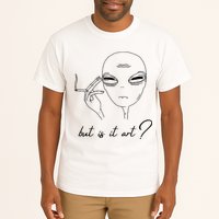 But Is It Art? Funny Smoking Alien Tall T-Shirt