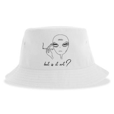 But Is It Art? Funny Smoking Alien Sustainable Bucket Hat