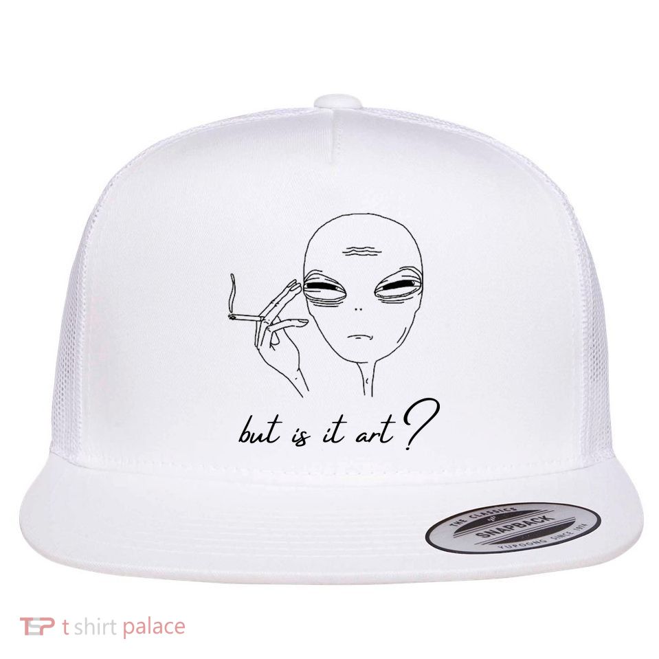 But Is It Art? Funny Smoking Alien Flatbill Hat