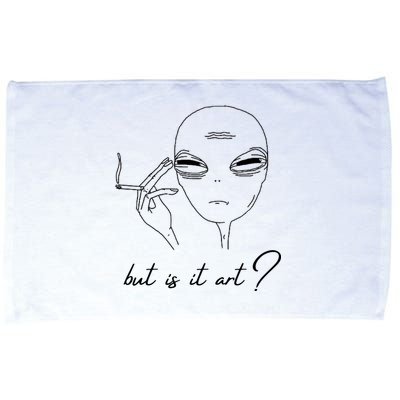 But Is It Art? Funny Smoking Alien Microfiber Hand Towel