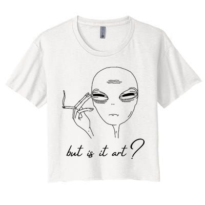 But Is It Art? Funny Smoking Alien Crop Top