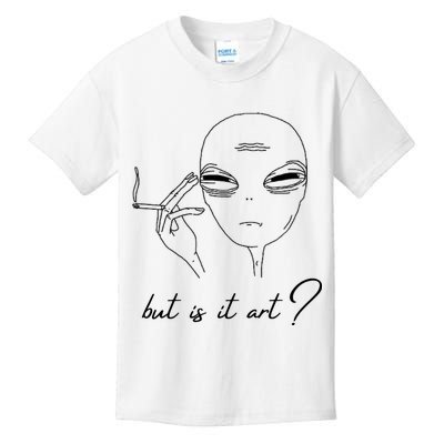 But Is It Art? Funny Smoking Alien Kids T-Shirt