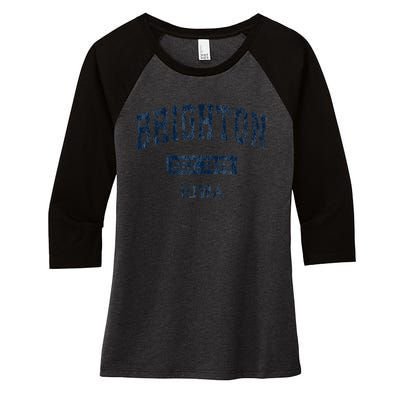 Brighton Iowa Ia Vintage Sports Established Women's Tri-Blend 3/4-Sleeve Raglan Shirt