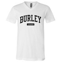 Burley Idaho Id Vintage Athletic Sports Design Sweatshirt V-Neck T-Shirt