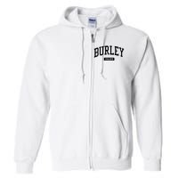 Burley Idaho Id Vintage Athletic Sports Design Sweatshirt Full Zip Hoodie