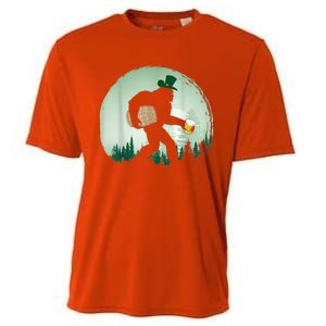 Bigfoot Irish Ing Beer St Patrick's Day Sasquatch Gift Cooling Performance Crew T-Shirt