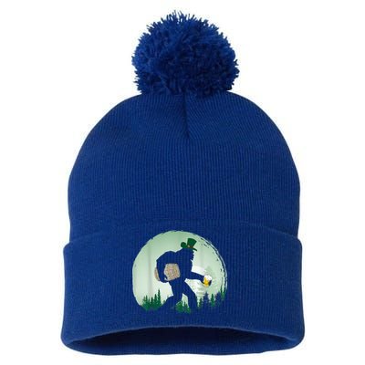 Bigfoot Irish Ing Beer St Patrick's Day Sasquatch Gift Pom Pom 12in Knit Beanie
