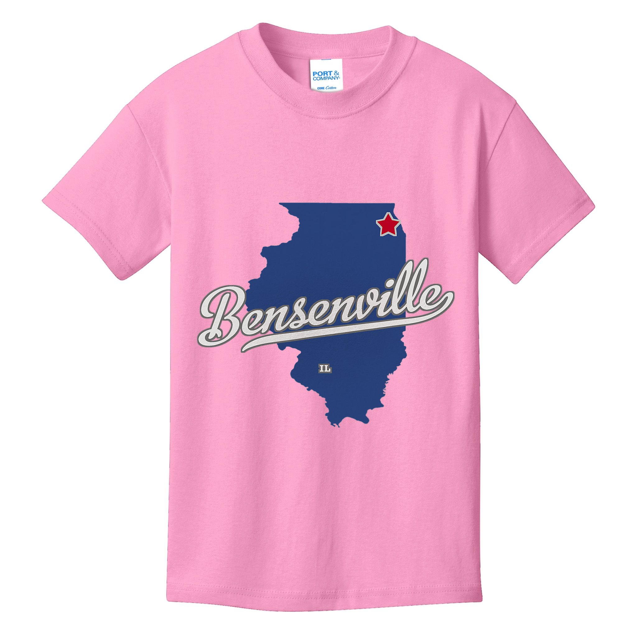 Bensenville Illinois Il Map Kids T-Shirt