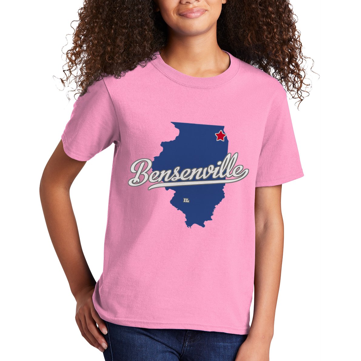 Bensenville Illinois Il Map Kids T-Shirt