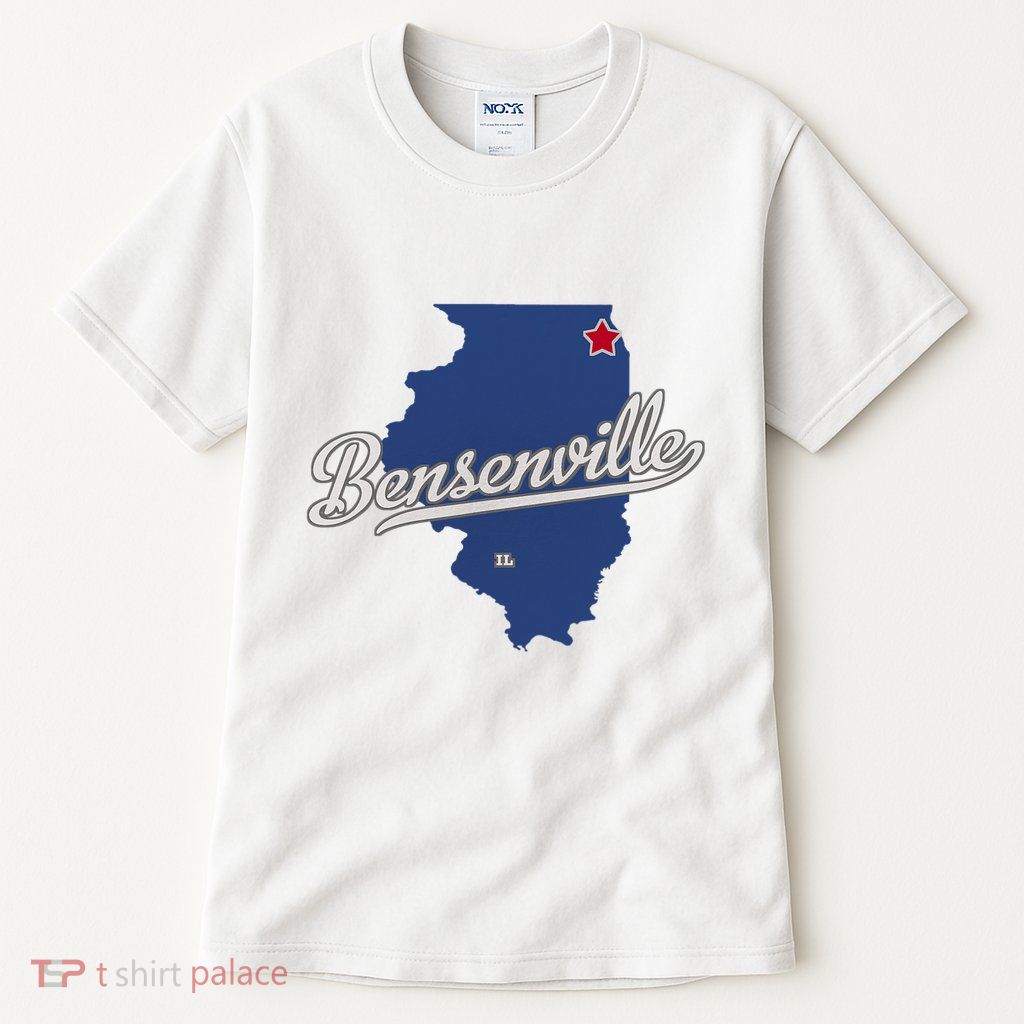 Bensenville Illinois Il Map Tall T-Shirt