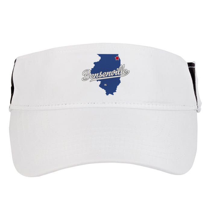 Bensenville Illinois Il Map Adult Drive Performance Visor