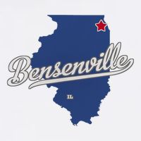 Bensenville Illinois Il Map Adult Drive Performance Visor