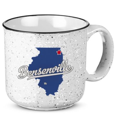Bensenville Illinois Il Map 15oz Campfire Ceramic Mug