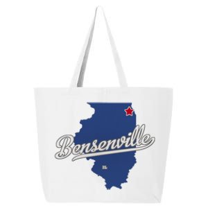 Bensenville Illinois Il Map 25L Jumbo Tote