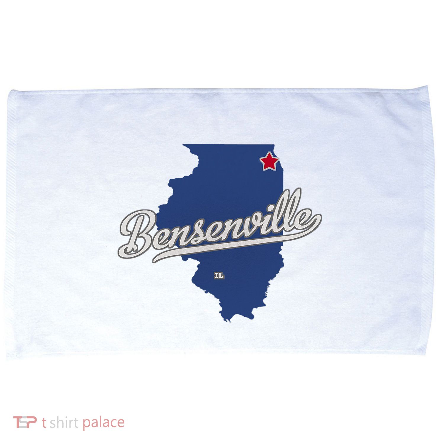 Bensenville Illinois Il Map Microfiber Hand Towel