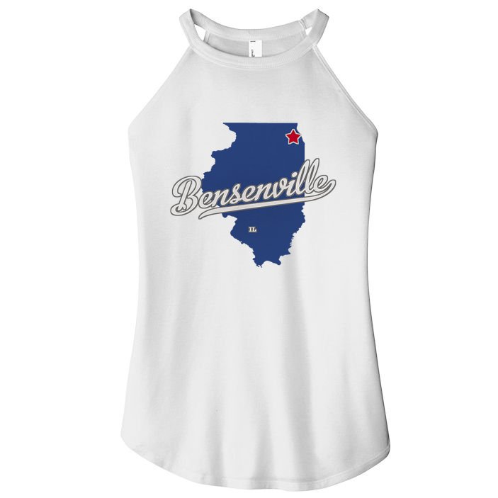 Bensenville Illinois Il Map Women's Perfect Tri Rocker Tank