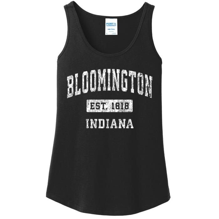 Bloomington Indiana In Vintage Established Sports Ladies Essential Tank