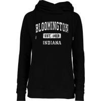 Bloomington Indiana In Vintage Established Sports Womens Funnel Neck Pullover Hood